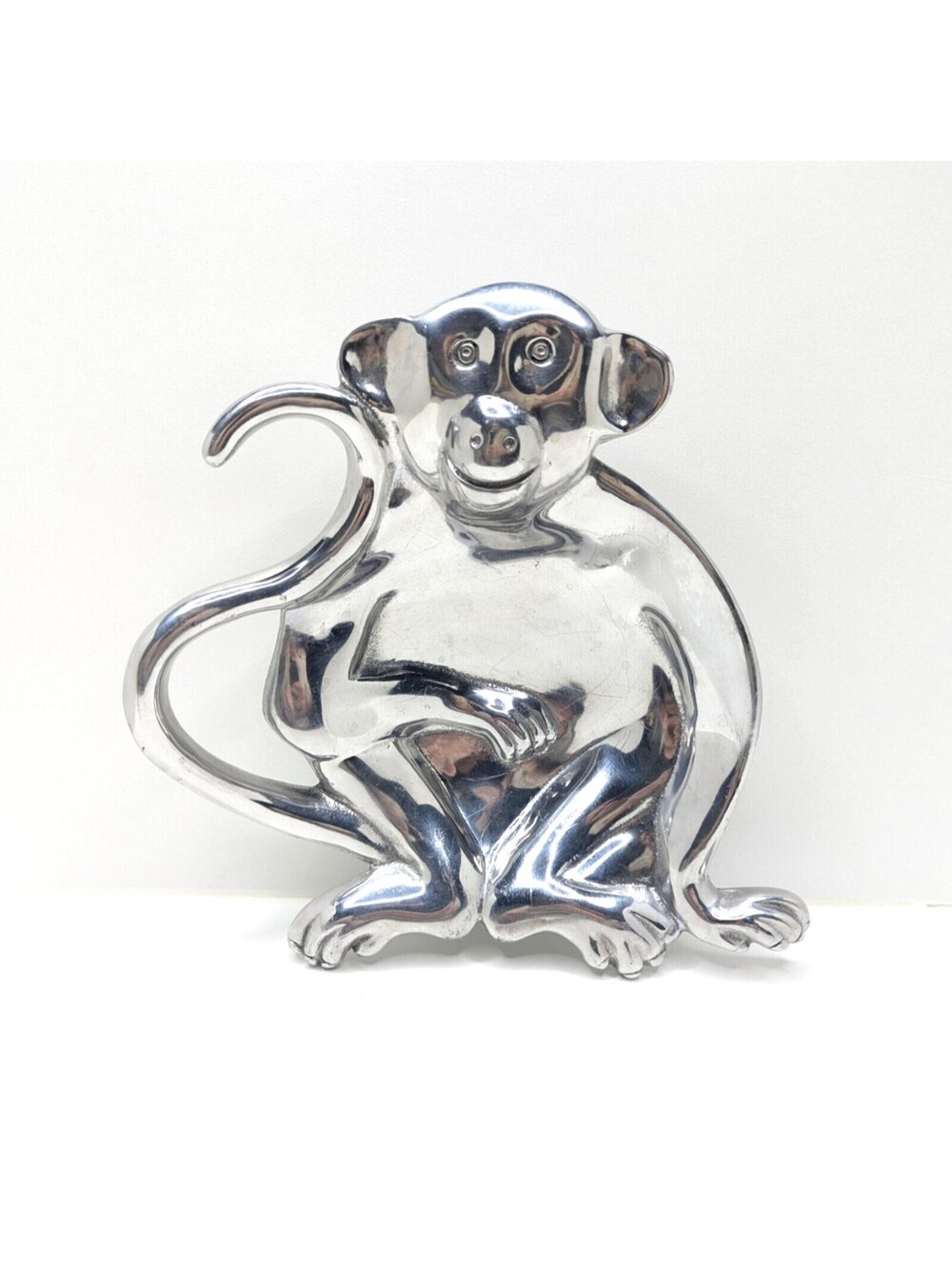 Vintage Metal Monkey Trinket Dish Made In Mexico Mariposa 2000 TRAY